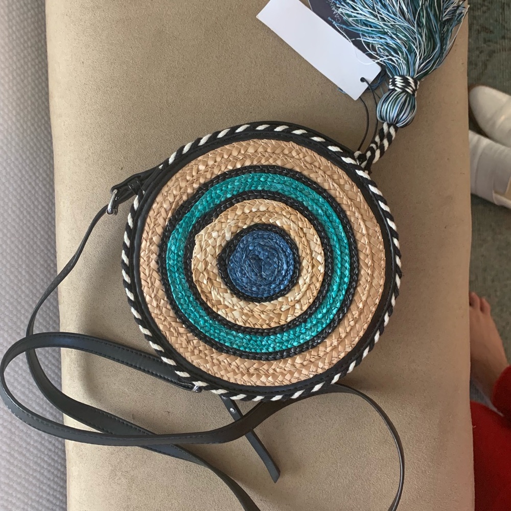 Rebecca Minkoff Straw Circle Crossbody Bag